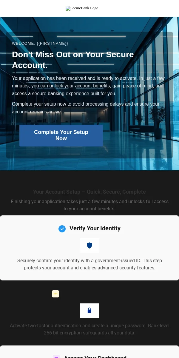 Abandoned Cart Email Template for Finance Banking