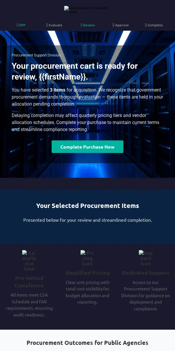 Abandoned Cart Email Template for Government Public
