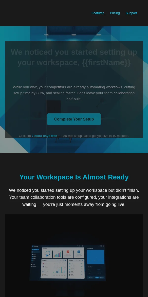 Abandoned Cart Email Template for Saas Software