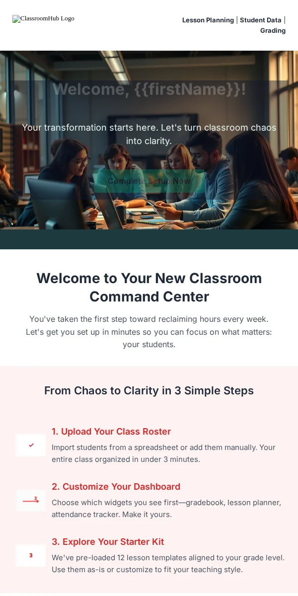 Activation Email Template for Education