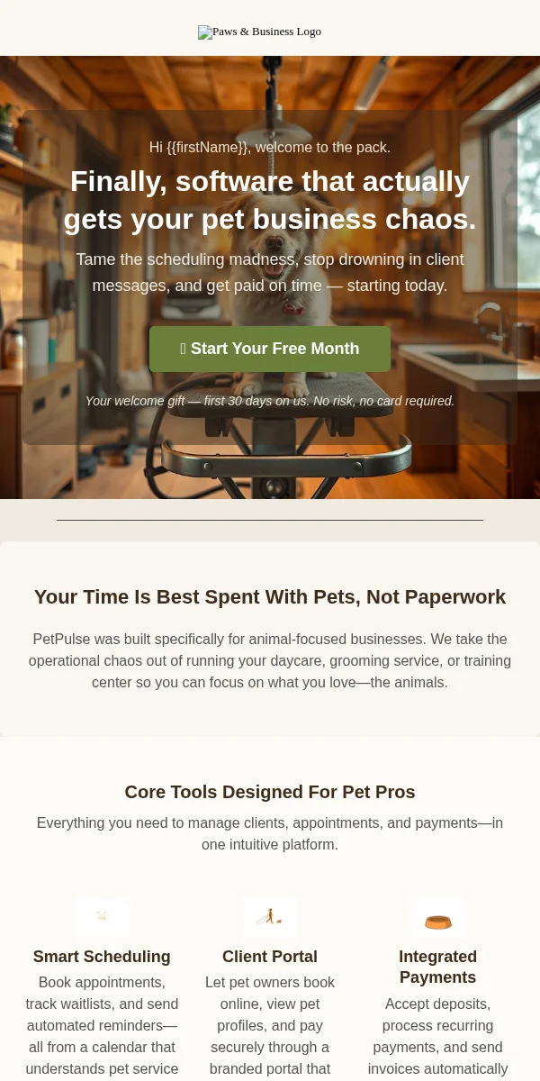Activation Email Template for Pets Animals