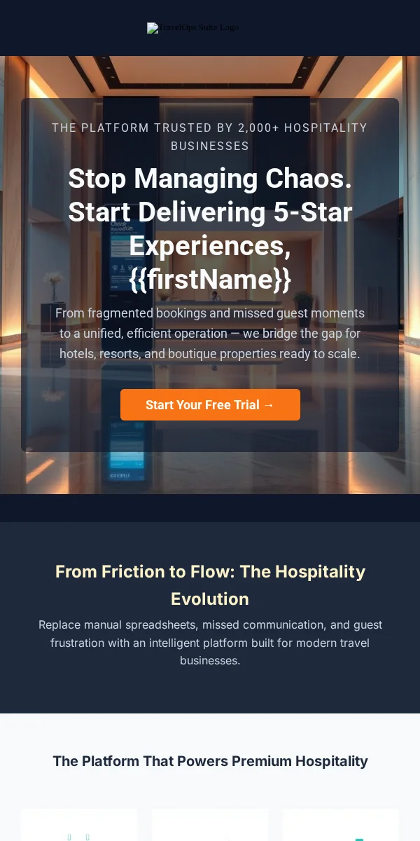 Activation Email Template for Travel Hospitality