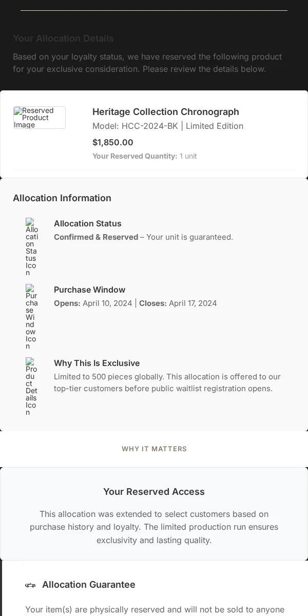 allocation notice email template for ecommerce