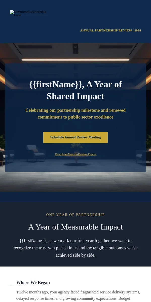 Anniversary Email Template for Government Public