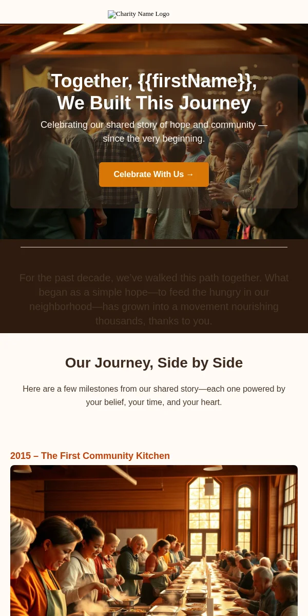 anniversary email template for nonprofits