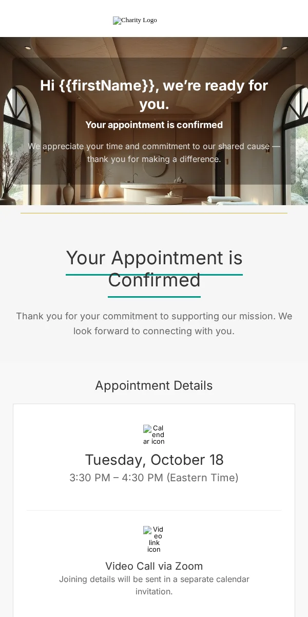 Appointment Reminder Email Template for Nonprofit Charity