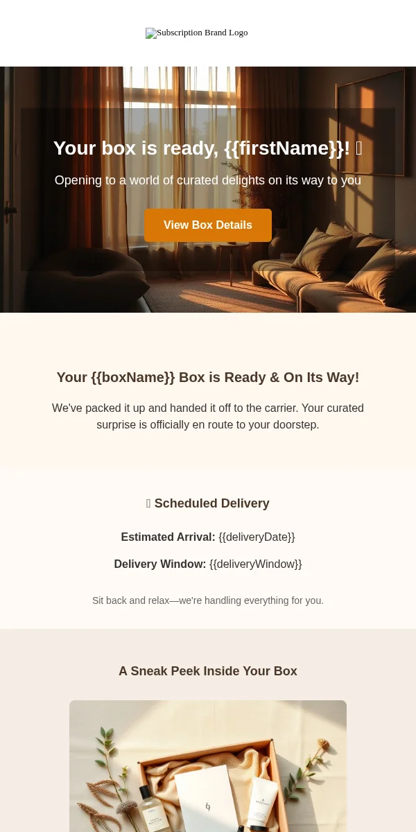 Appointment Reminder Email Template for Subscription Boxes