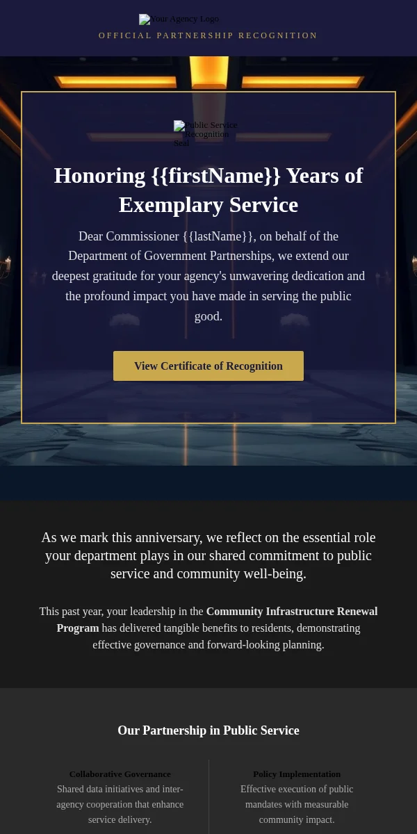 Birthday Email Template for Government Public