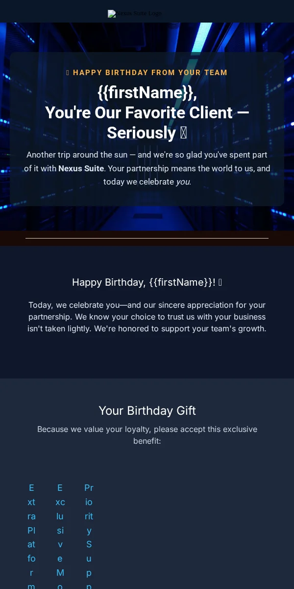 Birthday Email Template for Saas Software