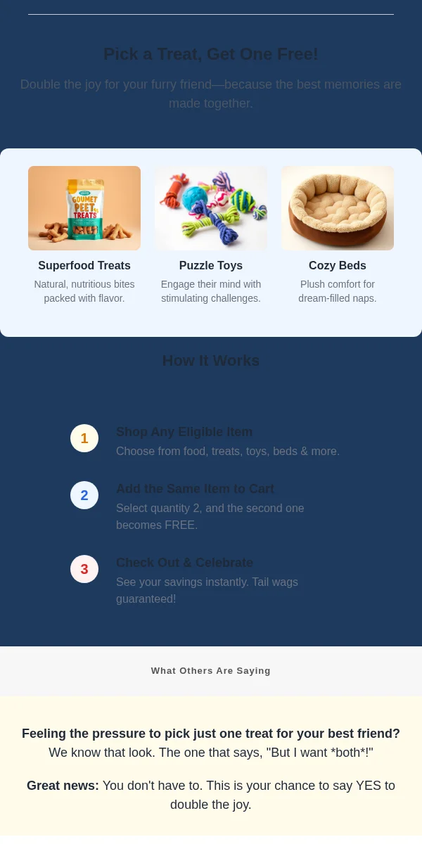Bogo Offer Email Template for Pets Animals