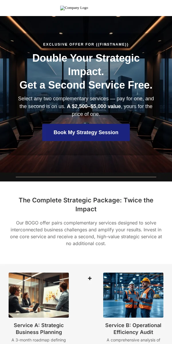 Bogo Offer Email Template for Professional Services