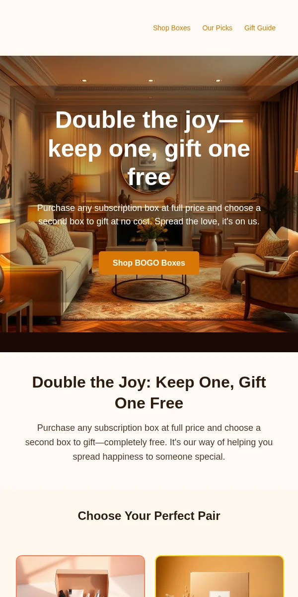 Bogo Offer Email Template for Subscription Boxes