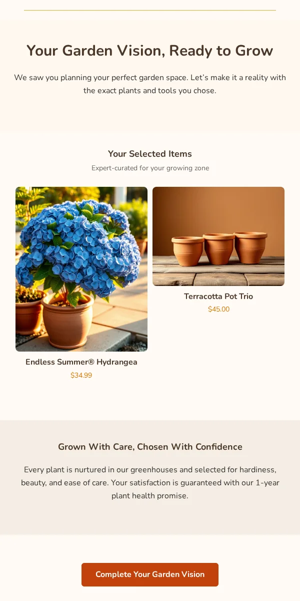 Browse Abandonment Email Template for Home Garden