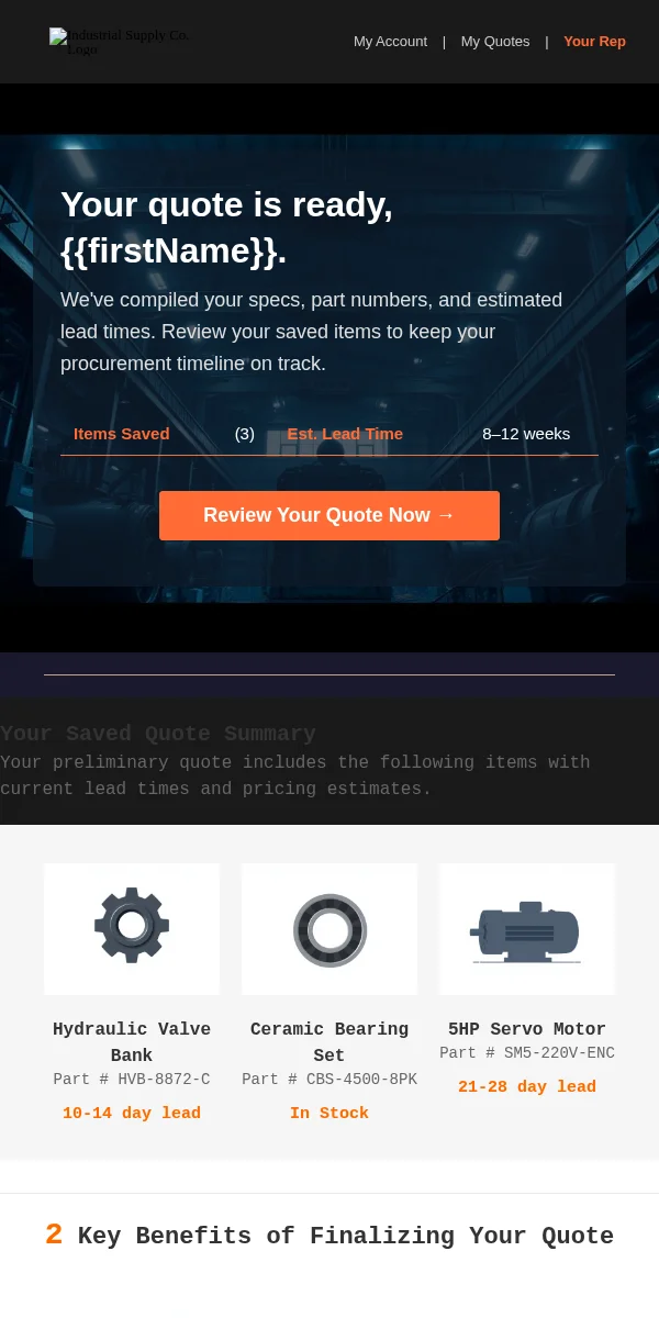 Browse Abandonment Email Template for Manufacturing Industrial