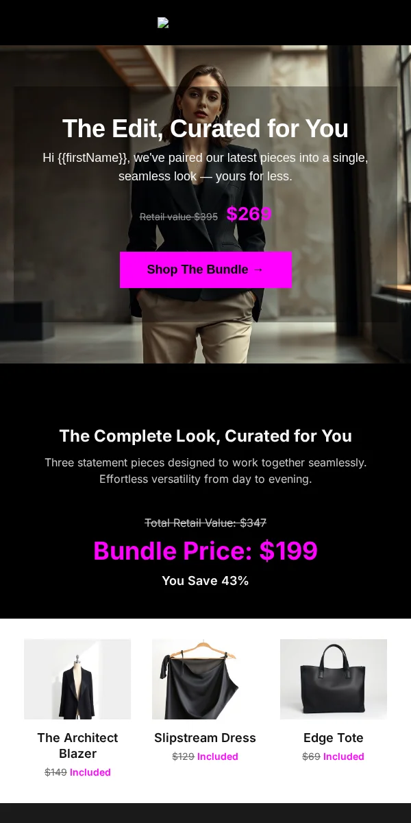 Bundle Deal Email Template for Apparel Fashion