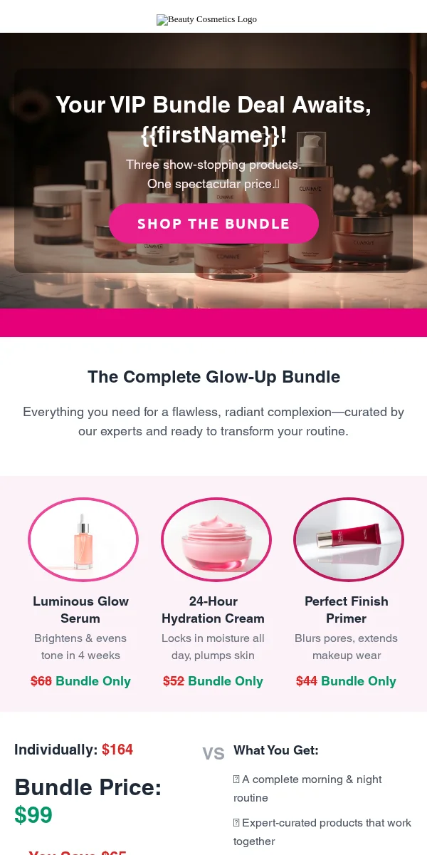 Bundle Deal Email Template for Beauty Cosmetics