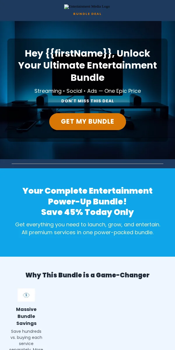 Bundle Deal Email Template for Entertainment Media