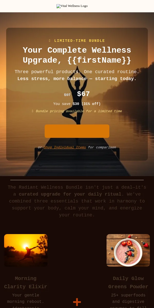 Bundle Deal Email Template for Health Wellness