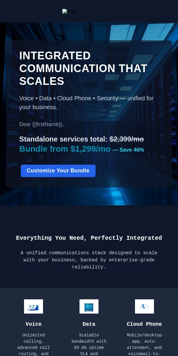 Bundle Deal Email Template for Telecommunications