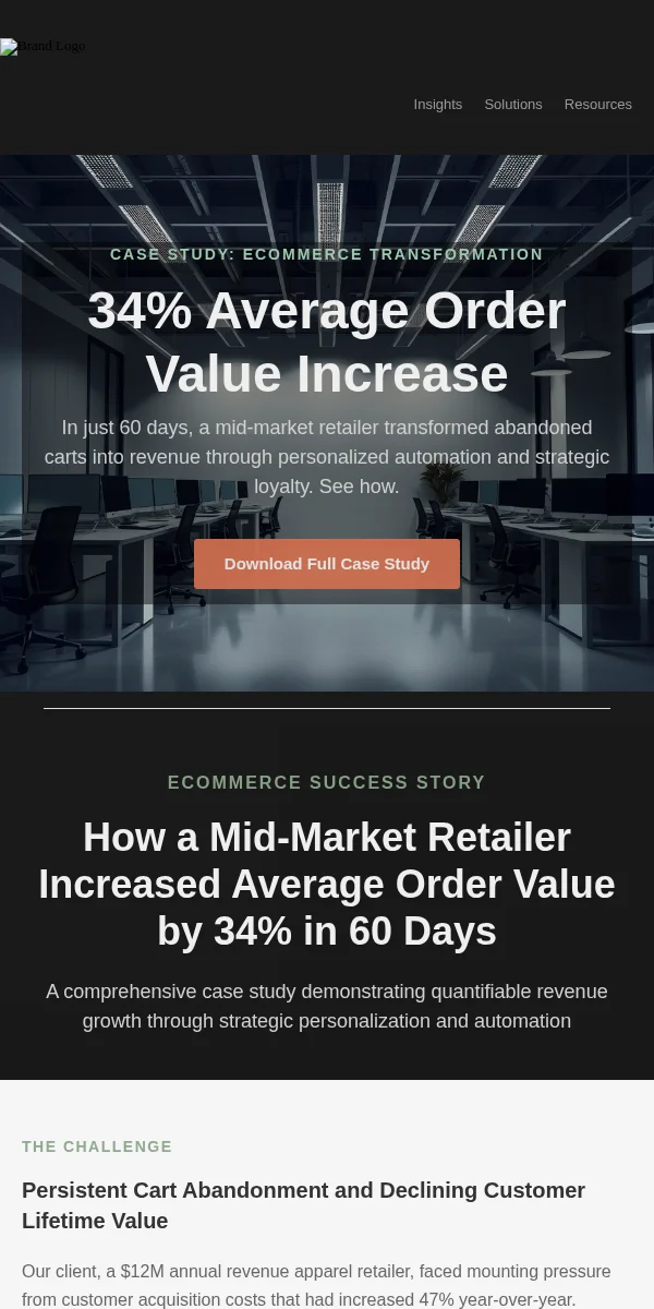 Case Study Email Template for Ecommerce Retail