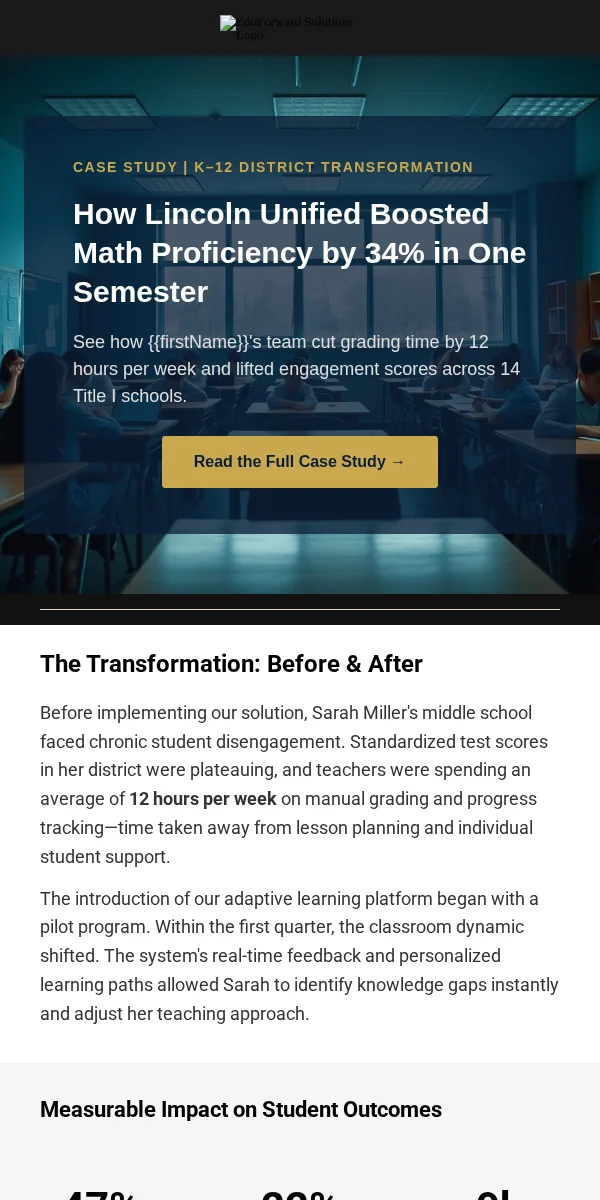 case study email template for education