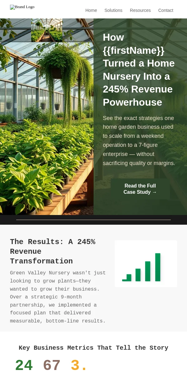 case study email template for home & garden