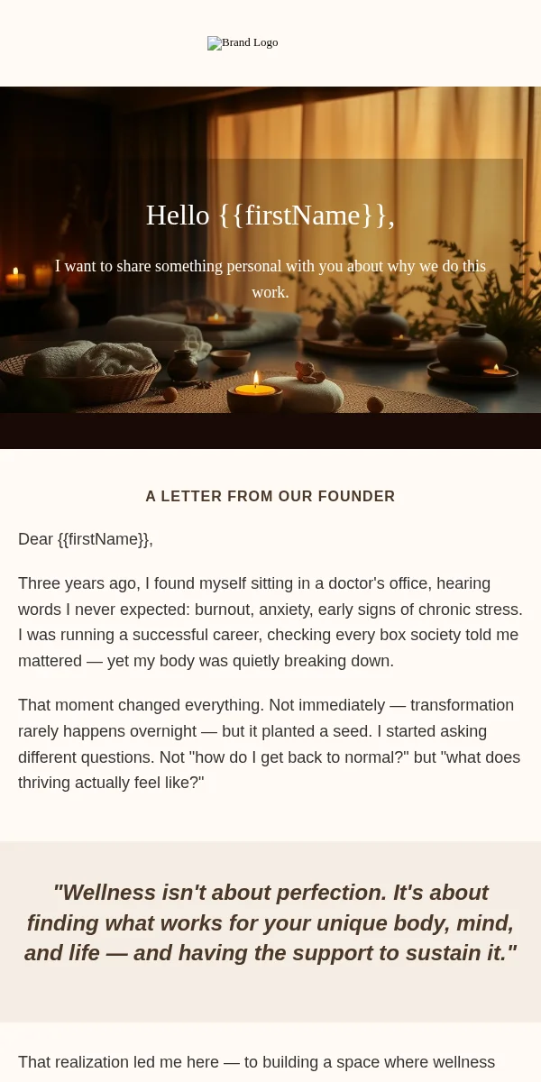 Ceo Letter Email Template for Health Wellness
