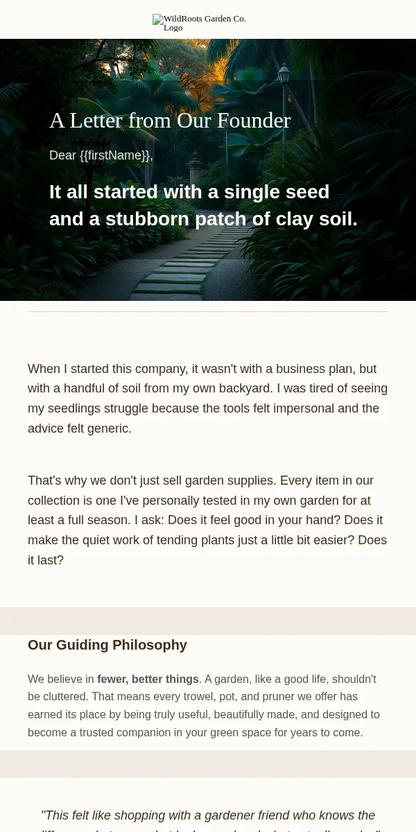 Ceo Letter Email Template for Home Garden