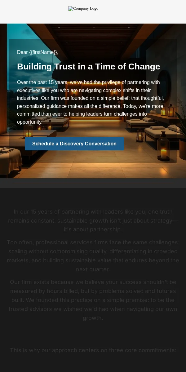 Ceo Letter Email Template for Professional Services