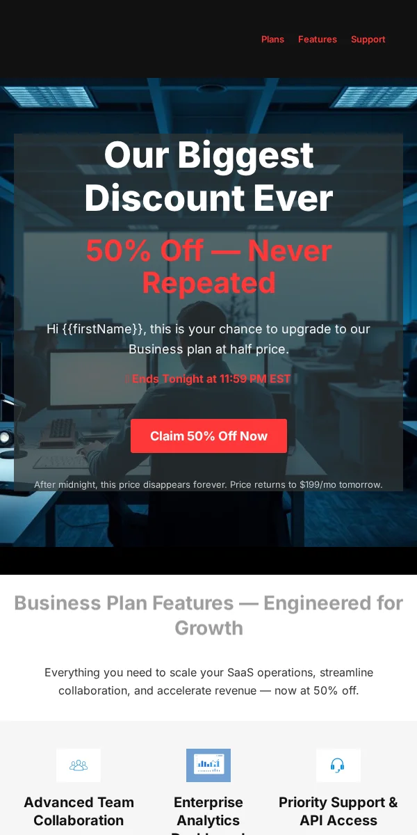 Clearance Sale Email Template for Saas Software