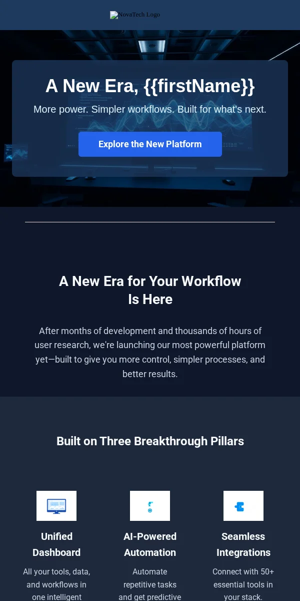 Company Announcement Email Template for Saas Software