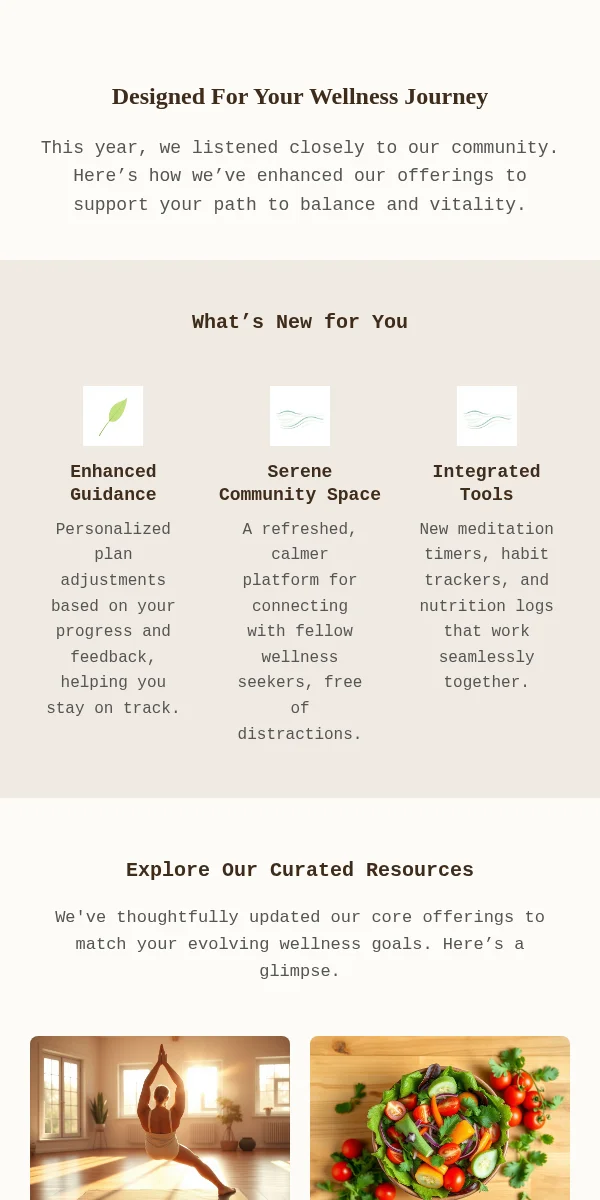 Company Update Email Template for Health Wellness