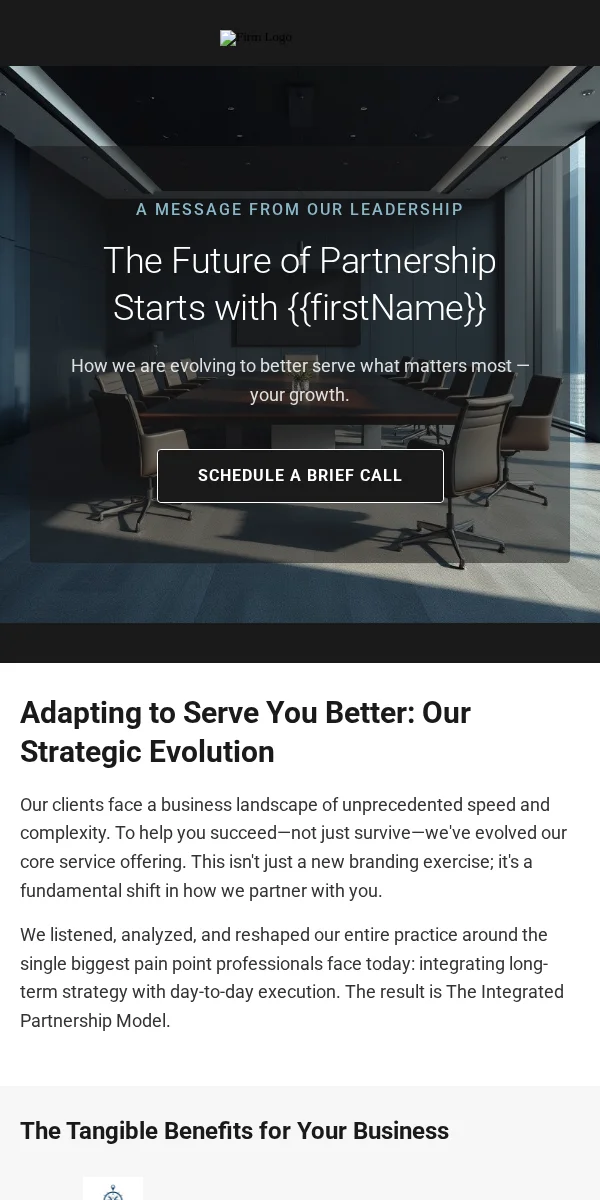 Company Update Email Template for Professional Services