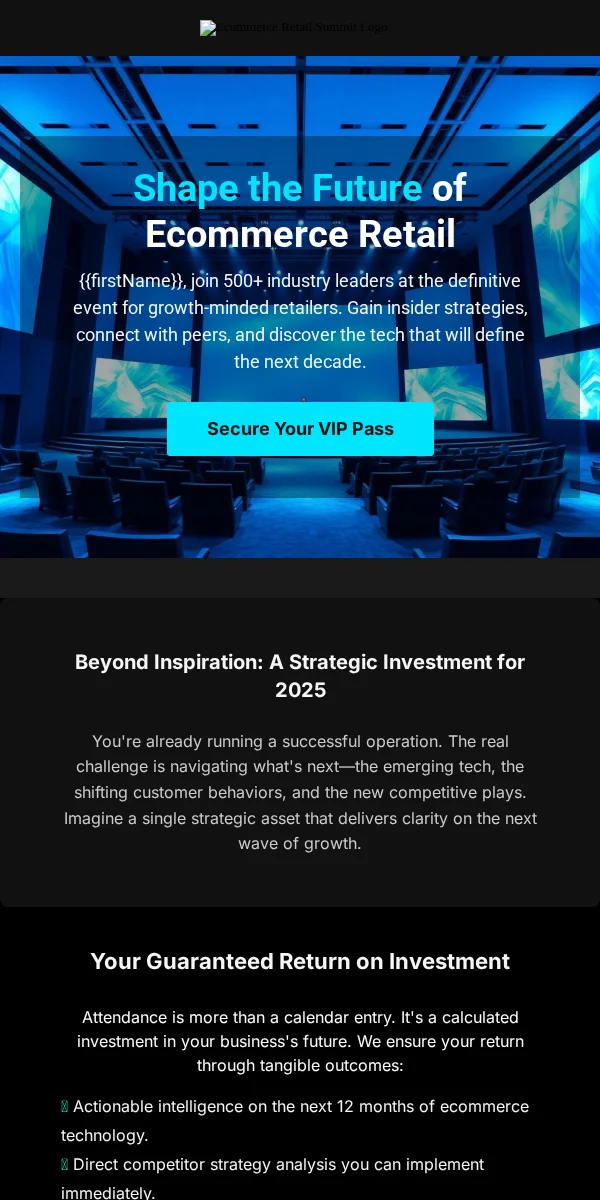 Conference Email Template for Ecommerce Retail