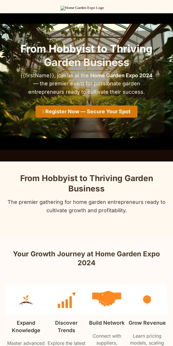 Conference Email Template for Home Garden