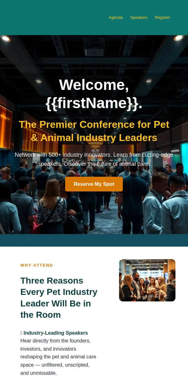 Conference Email Template for Pets Animals