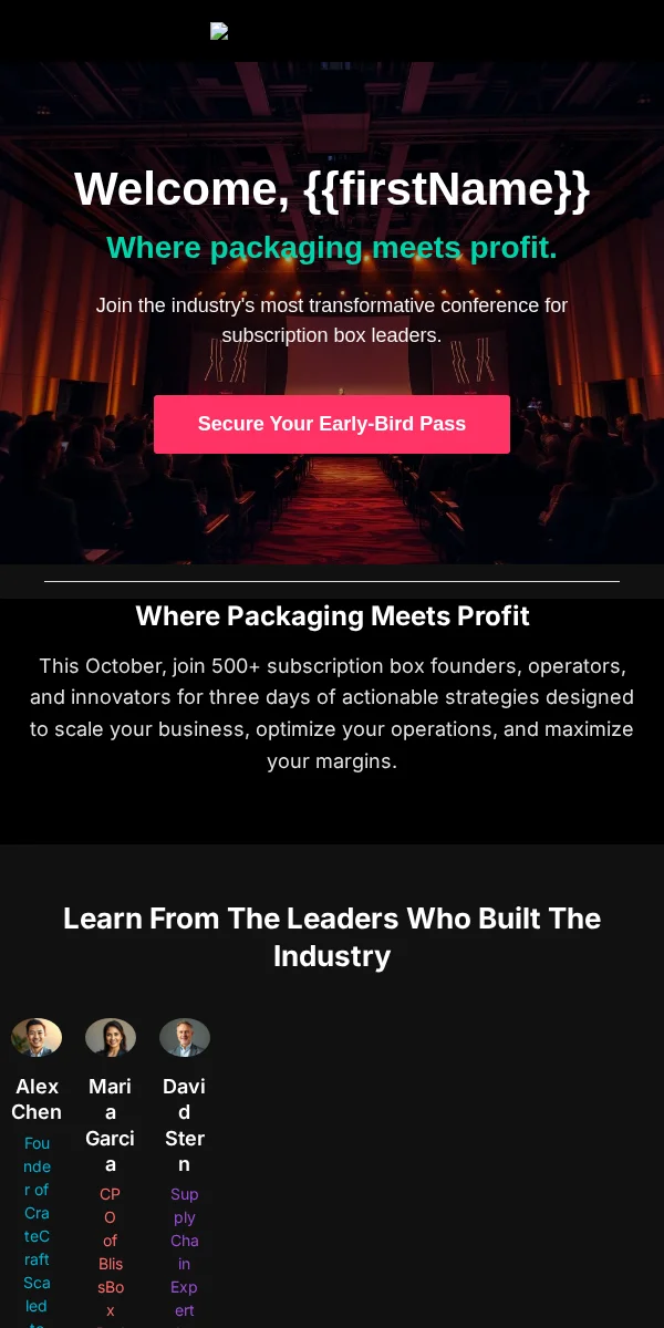 Conference Email Template for Subscription Boxes