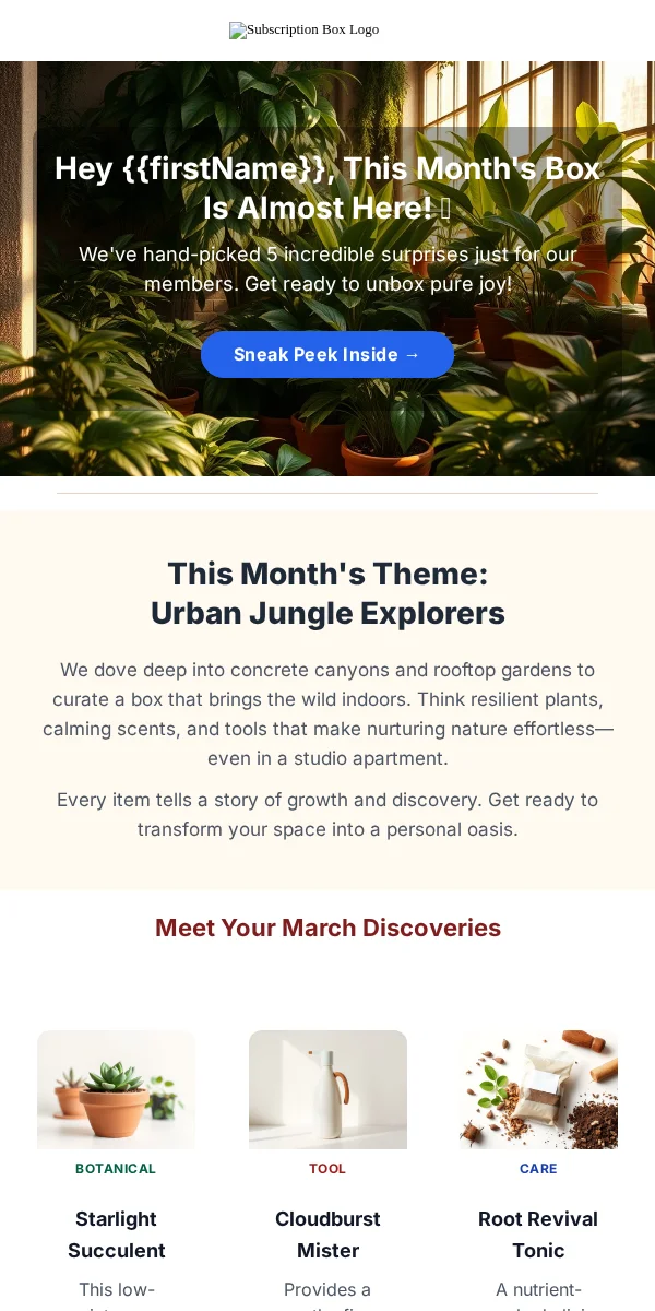 content digest email template for subscription boxes