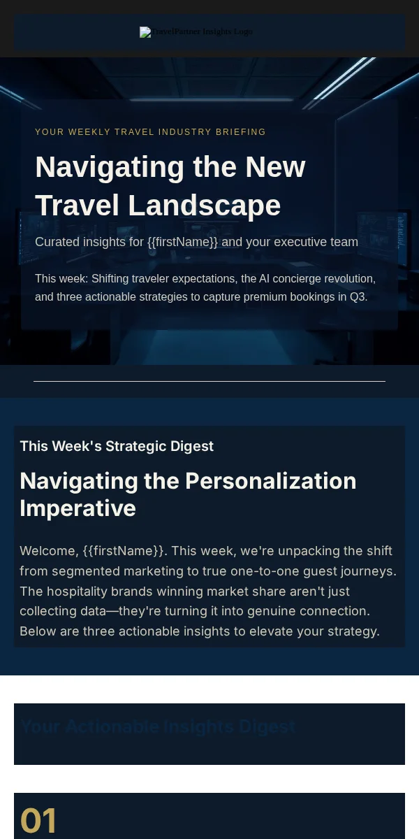 Content Digest Email Template for Travel Hospitality