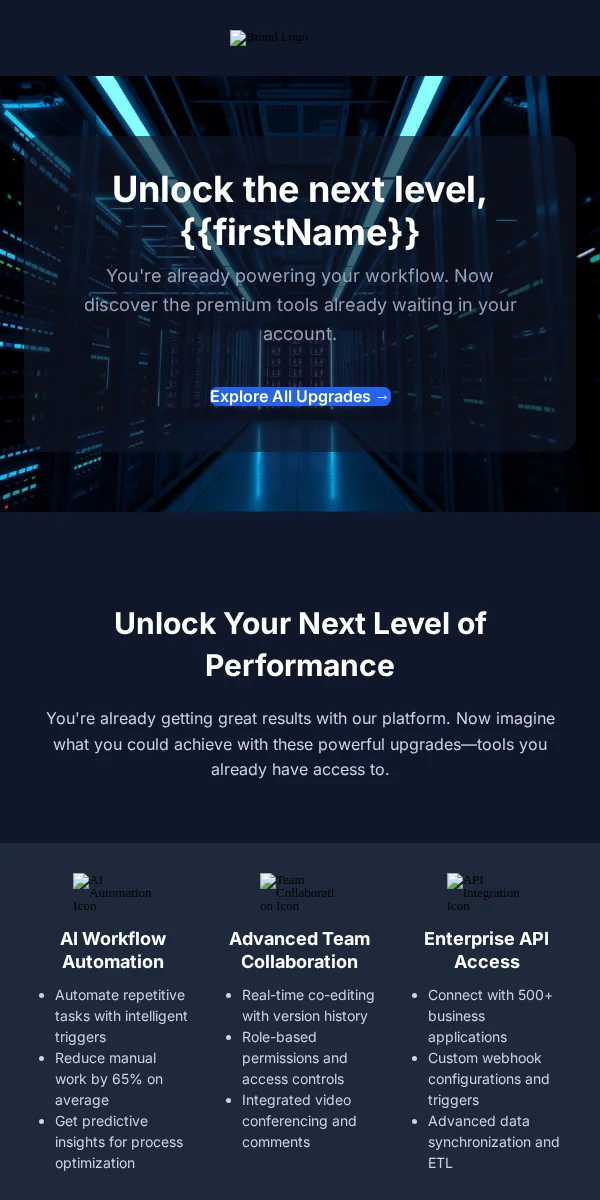 Cross Sell Upsell Email Template for Saas Software
