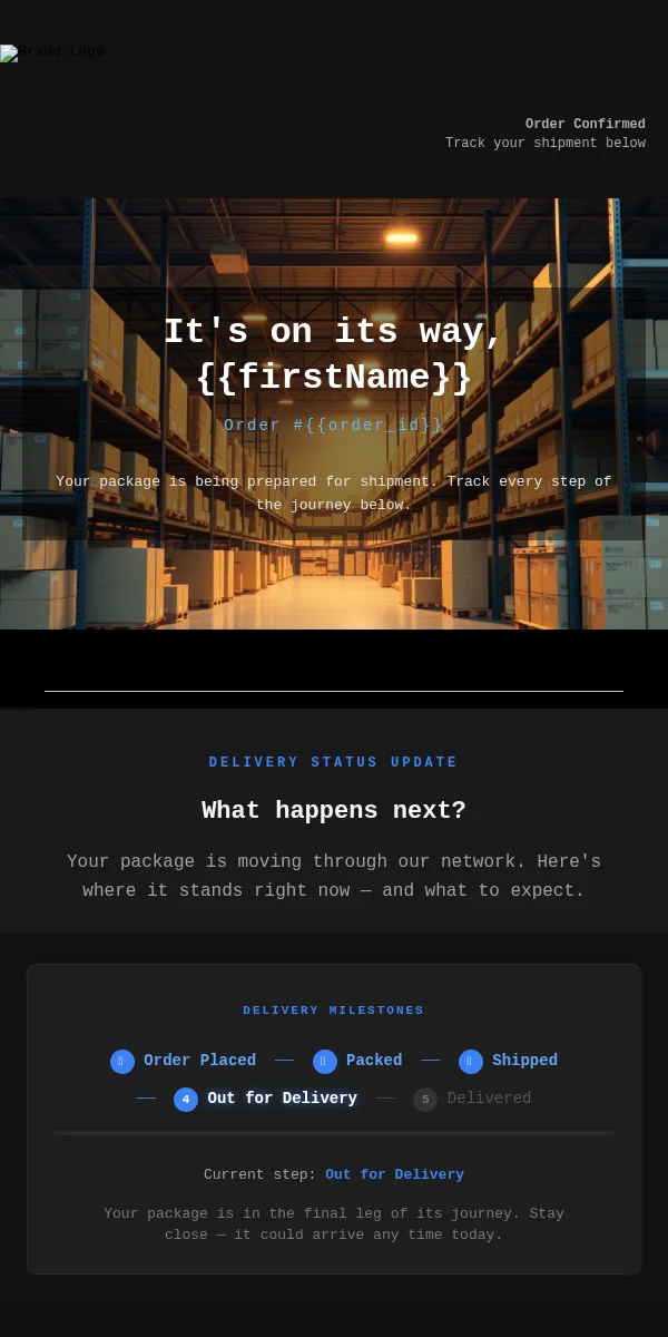 Delivery Confirmation Email Template for Technology