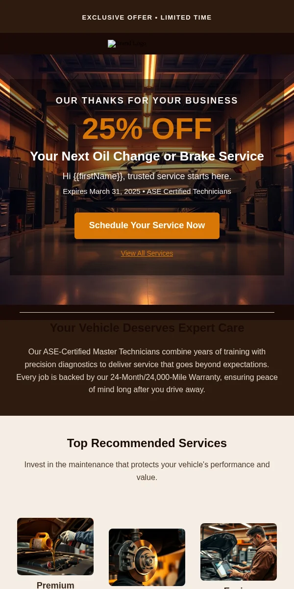 Discount Offer Email Template for Automotive