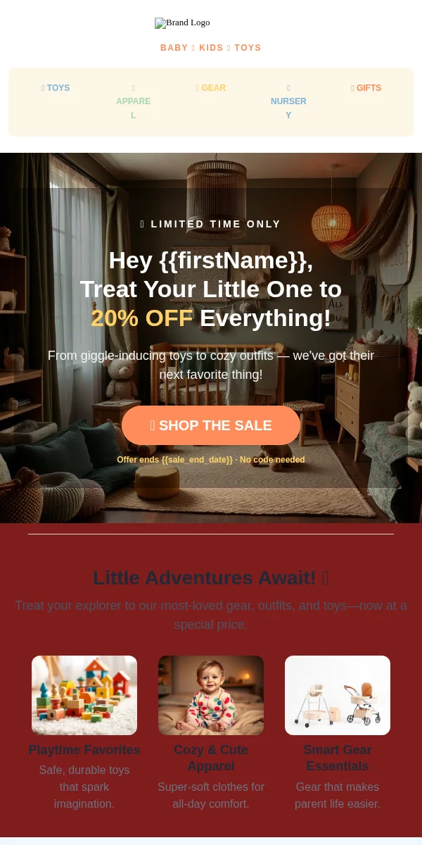 Discount Offer Email Template for Baby Kids