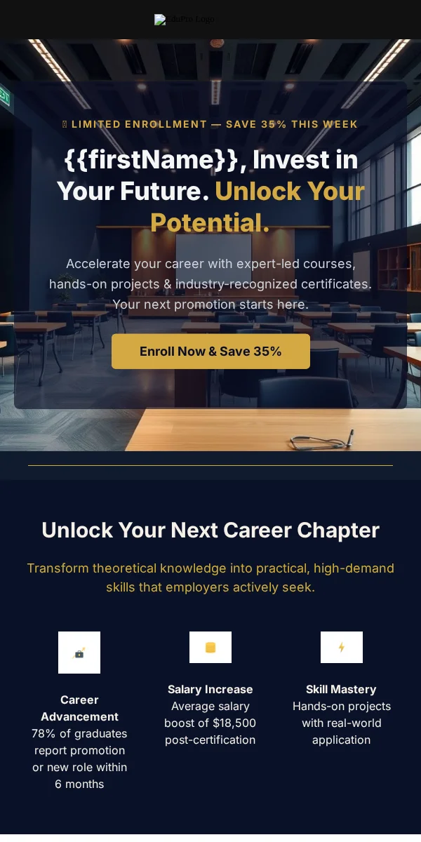 Discount Offer Email Template for Education
