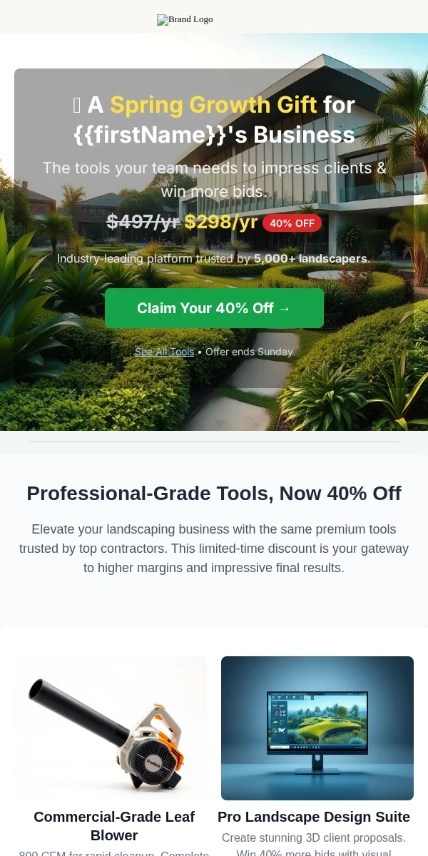 Discount Offer Email Template for Home Garden