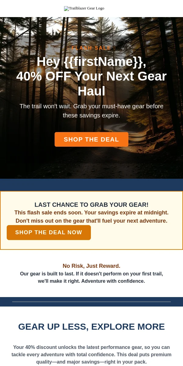 Discount Offer Email Template for Sports Outdoors
