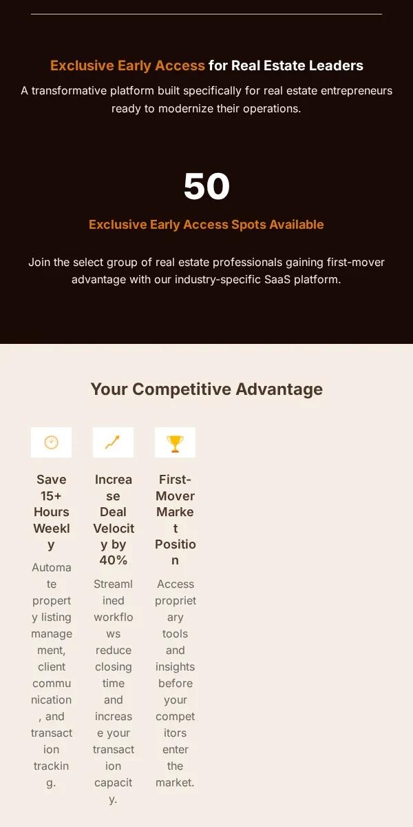early access email template for real estate