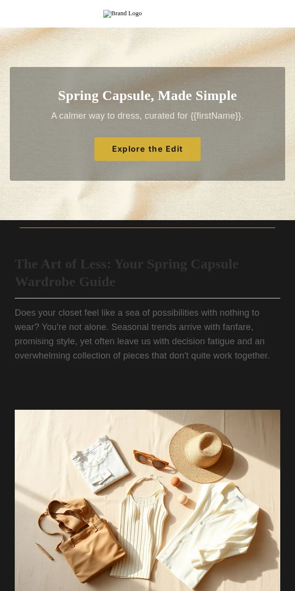 educational content email template for fashion brands