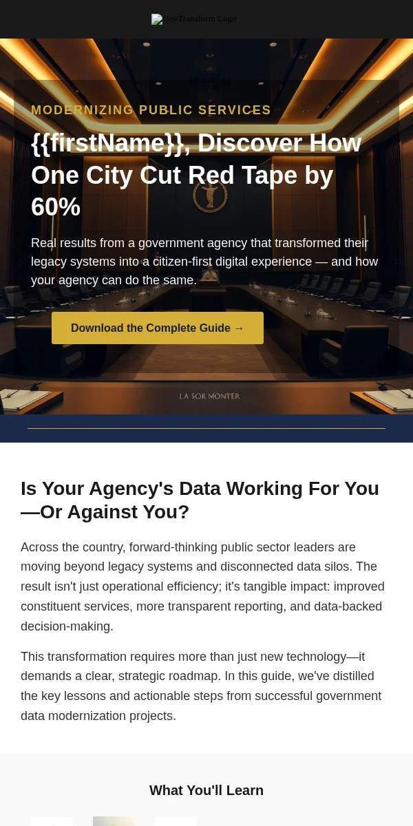 educational content email template for government agencies