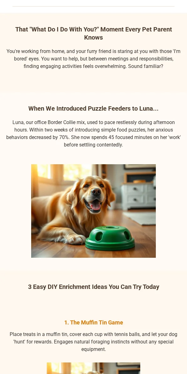 educational content email template for pet businesses